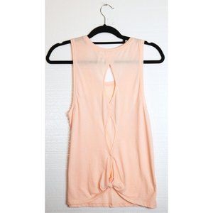 Victoria Sport Love to Run Marquis cutouts & knot Back Tank Light peachy Pink xs